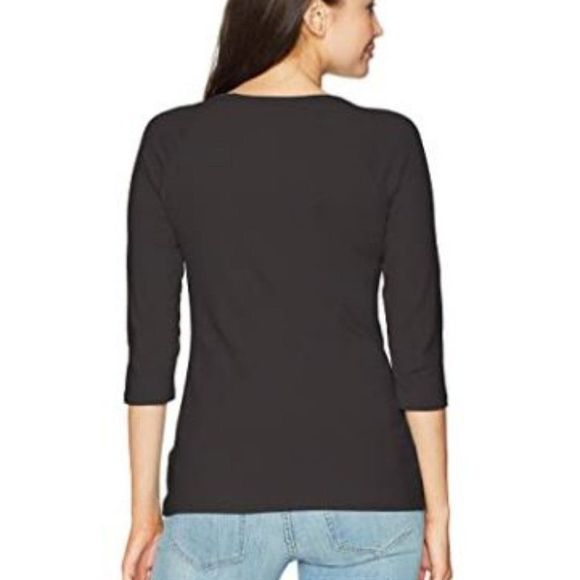 Hanes Women's Stretch Cotton Raglan Sleeve Tee - Picture 3 of 3